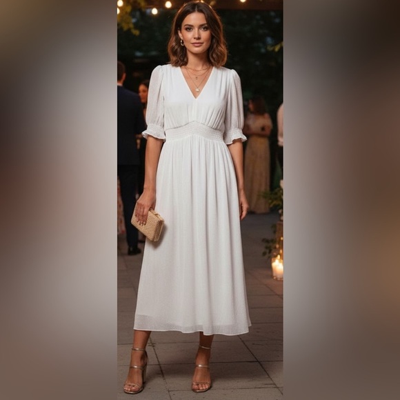 Dkny Dresses & Skirts - NWT DKNY White V-Neck Dress